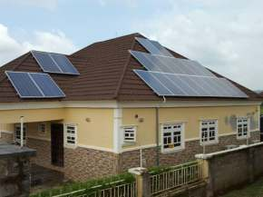 Rooftop solar panel installation